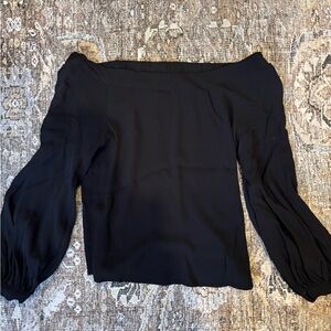 Anthropologie Black Off-Shoulder Puff Sleeve Blouse